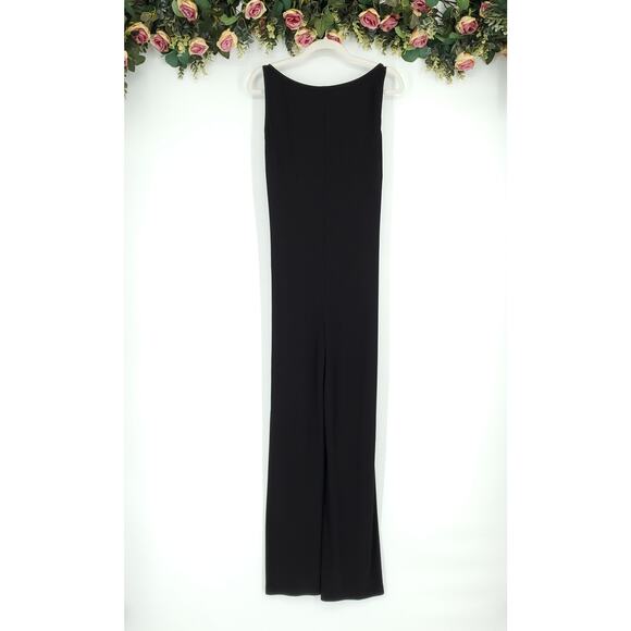 Revolve x Norma Kamali Sleeveless X Straight Leg Black Jumpsuit Size Large NWT - Picture 1 of 14